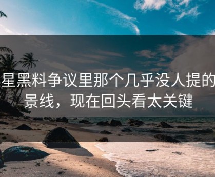 明星黑料争议里那个几乎没人提的背景线，现在回头看太关键