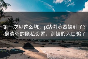 第一次见这么坑，p站浏览器被封了？-最清晰的隐私设置，别被假入口骗了