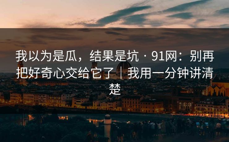 我以为是瓜，结果是坑 · 91网：别再把好奇心交给它了｜我用一分钟讲清楚