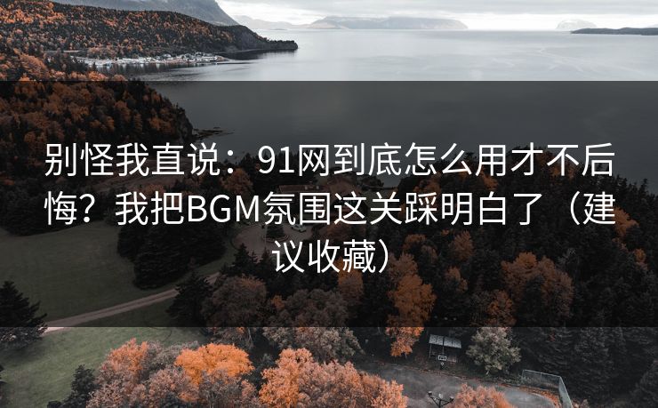 别怪我直说:91网到底怎么用才不后悔?我把BGM氛围这关踩明白了(建议收藏) 别怪我直说:91网到底怎么用才不后悔?我把BGM氛围这关踩明白了(建议收藏)