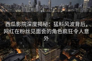 西瓜影院深度揭秘：猛料风波背后，网红在粉丝见面会的角色疯狂令人意外