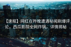 【速报】网红在昨晚遭遇秘闻刷爆评论，西瓜影院全网炸锅，详情揭秘