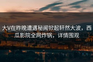 大V在昨晚遭遇秘闻掀起轩然大波，西瓜影院全网炸锅，详情围观