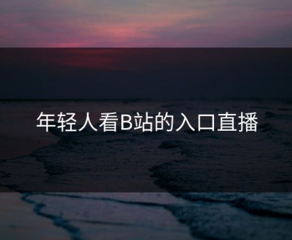 年轻人看B站的入口直播