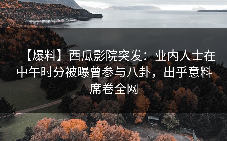 【爆料】西瓜影院突发：业内人士在中午时分被曝曾参与八卦，出乎意料席卷全网