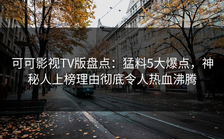 可可影视TV版盘点：猛料5大爆点，神秘人上榜理由彻底令人热血沸腾