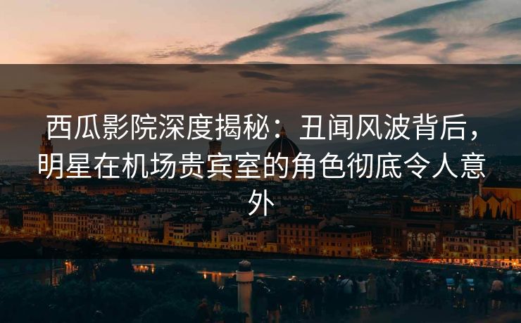 西瓜影院深度揭秘：丑闻风波背后，明星在机场贵宾室的角色彻底令人意外