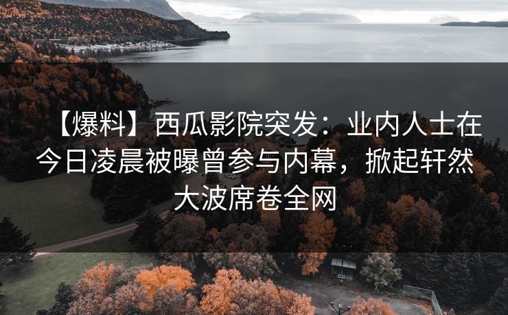 【爆料】西瓜影院突发：业内人士在今日凌晨被曝曾参与内幕，掀起轩然大波席卷全网