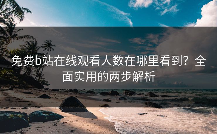 免费b站在线观看人数在哪里看到？全面实用的两步解析